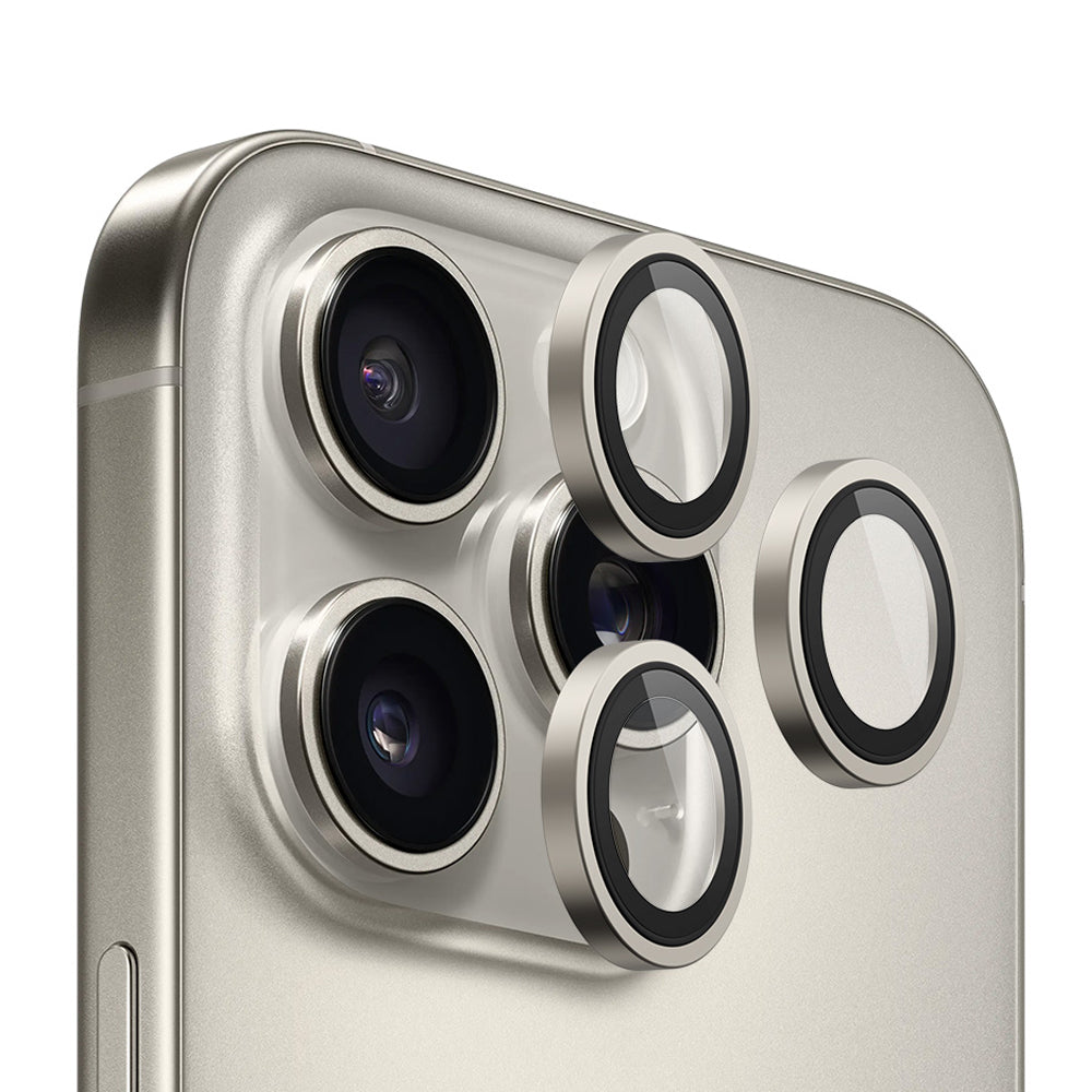Zaštitna folija za stražnju kameru Blueo Metal Frame za Apple iPhone 16 Pro Max / 16 Pro, Kaljeno staklo, Metalik siva