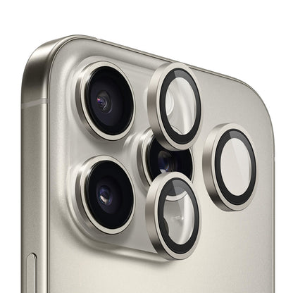 Zaštitna folija za stražnju kameru Blueo Metal Frame za Apple iPhone 16 Pro Max / 16 Pro, Kaljeno staklo, Metalik siva