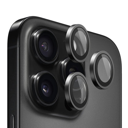 Zaštitna folija za stražnju kameru Blueo Metal Frame za Apple iPhone 16 Pro Max / 16 Pro, Kaljeno staklo, Crna
