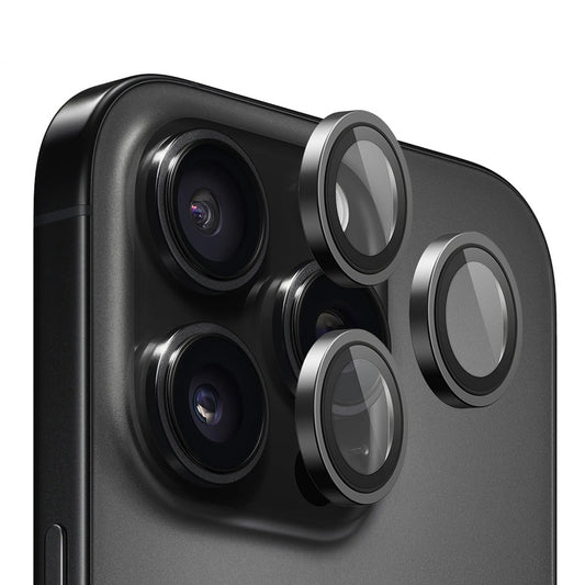 Zaštitna folija za stražnju kameru Blueo Metal Frame za Apple iPhone 16 Pro Max / 16 Pro, Kaljeno staklo, Crna