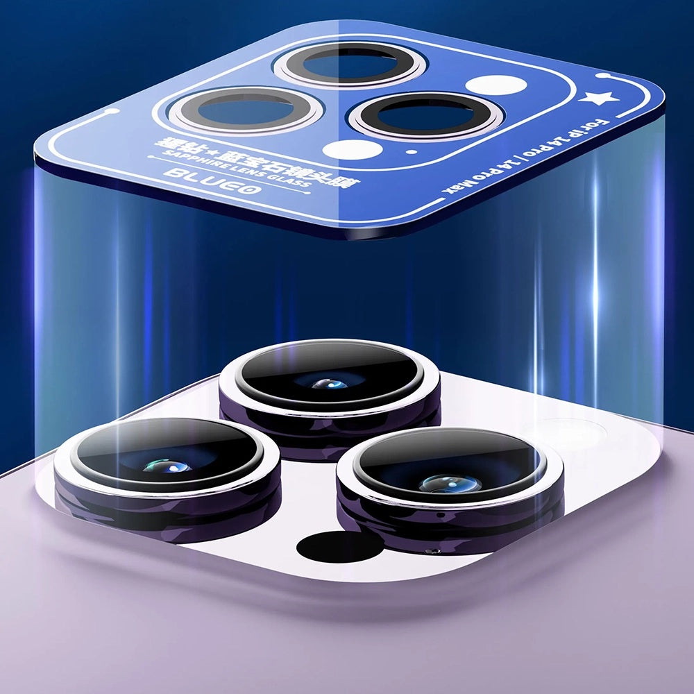 Zaštitna folija za stražnju kameru Blueo Sapphire Crystal za Apple iPhone 14 Pro Max / 14 Pro, kaljeno staklo, srebrna
