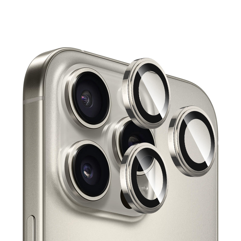 Zaštitna folija za stražnju kameru Blueo Sapphire Crystal za Apple iPhone 16 Pro Max / 16 Pro, Kaljeno staklo, Metalik siva