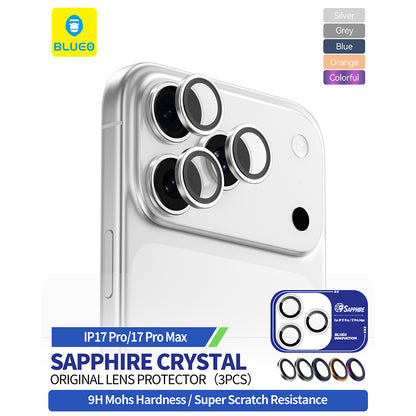 Zaštitna folija za stražnju kameru Blueo Sapphire Crystal za Apple iPhone 17 Pro Max / 17 Pro, Kaljeno staklo, Plava