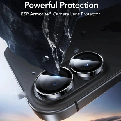 Zaštitna folija za stražnju kameru ESR Armorite za Apple iPhone 17 / 16 Plus / 16, Kaljeno staklo, Set od 2 komada, Crna