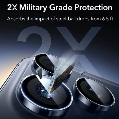 Zaštitna folija za stražnju kameru ESR Armorite za Apple iPhone 17 Pro Max / 17 Pro / 16 Pro Max / 16 Pro, Kaljeno staklo, Plava