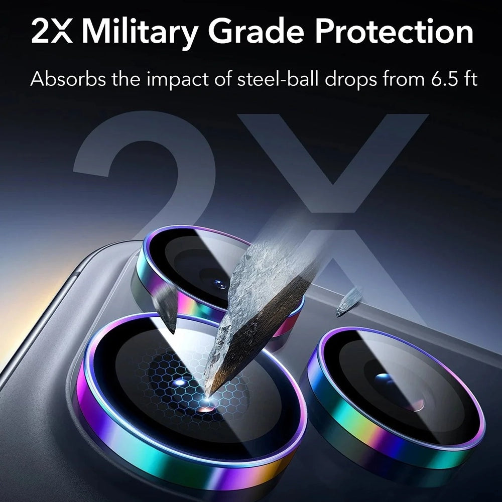 Zaštitna folija za stražnju kameru ESR Armorite za Apple iPhone 17 Pro Max / 17 Pro / 16 Pro Max / 16 Pro, Kaljeno staklo, Višebojna
