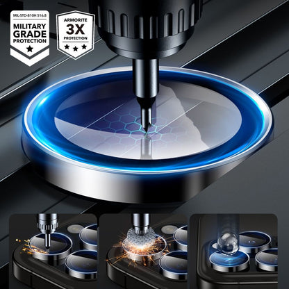 Zaštitna folija za stražnju kameru ESR Armorite za Apple iPhone 17 Pro Max / 17 Pro / 16 Pro Max / 16 Pro, Kaljeno staklo, Crna