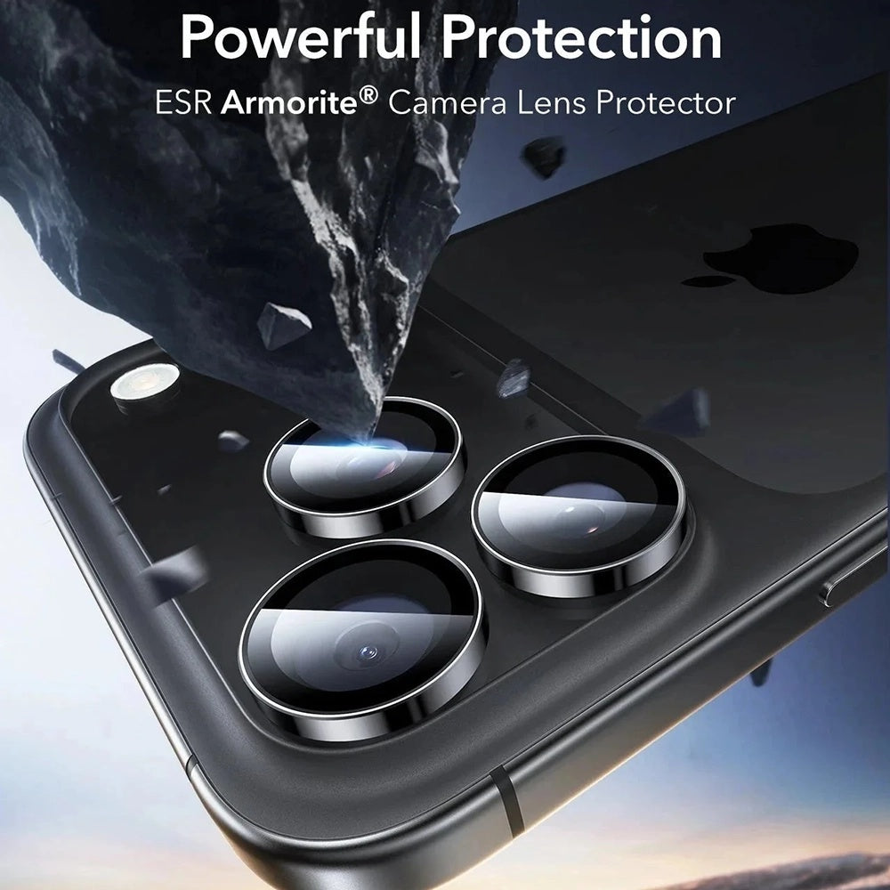 Zaštitna folija za stražnju kameru ESR Armorite za Apple iPhone 17 Pro Max, Kaljeno staklo, Set od 2 komada, Crna