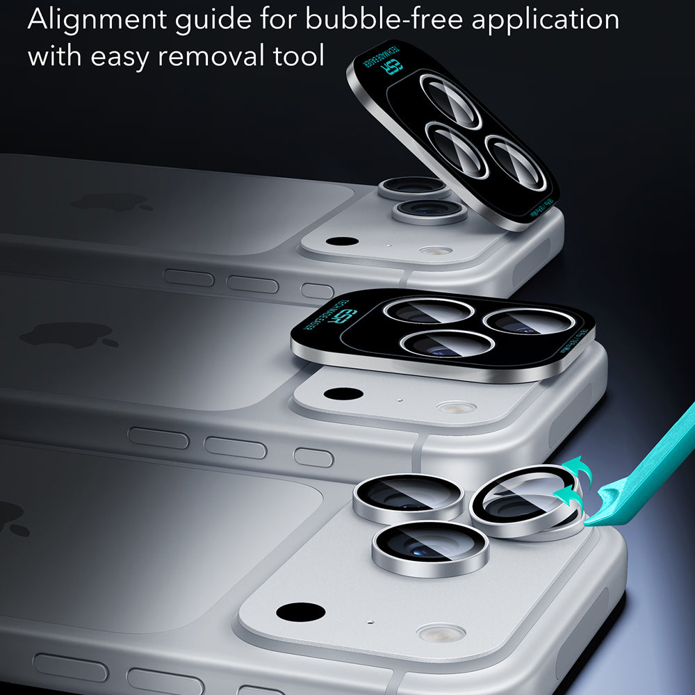 Zaštitna folija za stražnju kameru ESR Armorite za Apple iPhone 18 Pro / 18 Pro max, Kaljeno staklo, Srebrna
