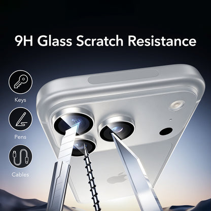 Zaštitna folija za stražnju kameru ESR Armorite za Apple iPhone 18 Pro / 18 Pro max, Kaljeno staklo, Srebrna