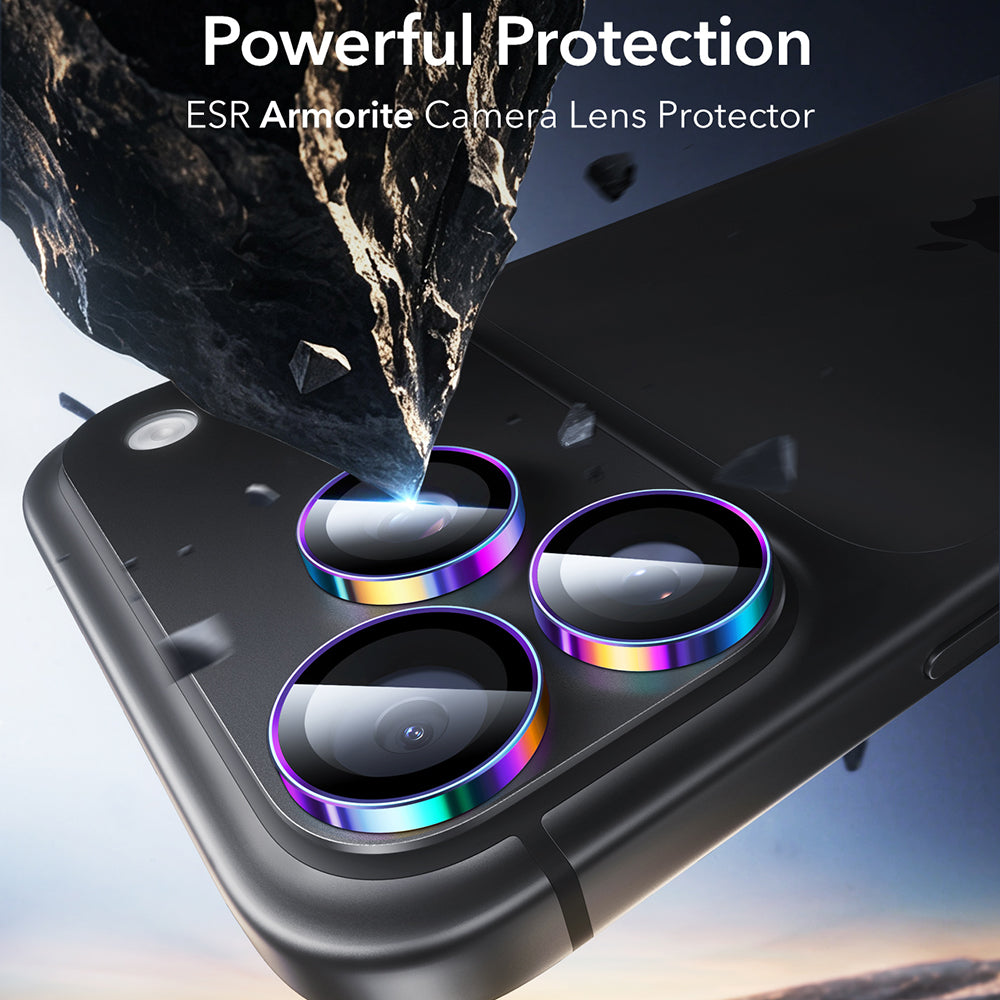 Zaštitna folija za stražnju kameru ESR Armorite za Apple iPhone 18 Pro / 18 Pro max, Kaljeno staklo, Višebojno