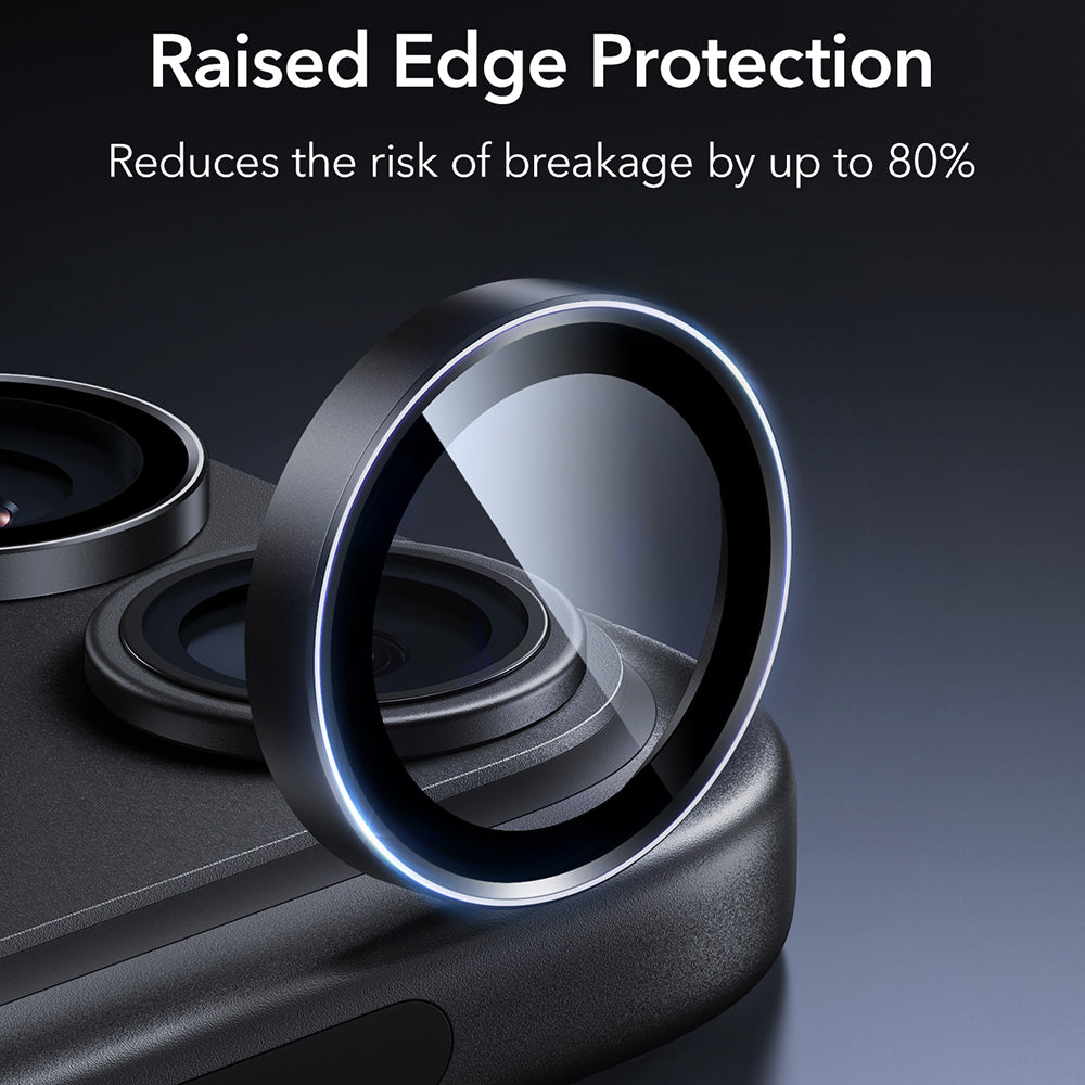 Zaštitna folija za stražnju kameru ESR Armorite za Apple iPhone 18 Pro / 18 Pro max, Kaljeno staklo, Set od 2 komada, Crna