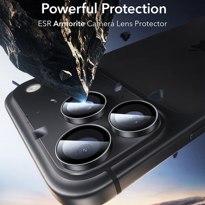 Zaštitna folija za stražnju kameru ESR Armorite za Apple iPhone 18 Pro / 18 Pro max, Kaljeno staklo, Set od 2 komada, Crna
