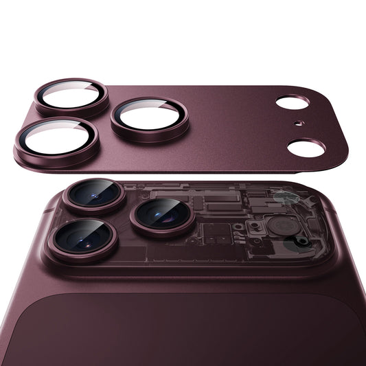 Zaštitna folija za stražnju kameru ESR Armorite Pro za Apple iPhone 18 Pro Max, Kaljeno staklo, Tamno bordo
