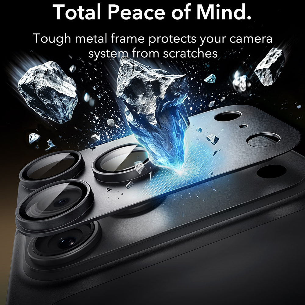 Zaštitna folija za stražnju kameru ESR Armorite Pro za Apple iPhone 18 Pro, kaljeno staklo, crna
