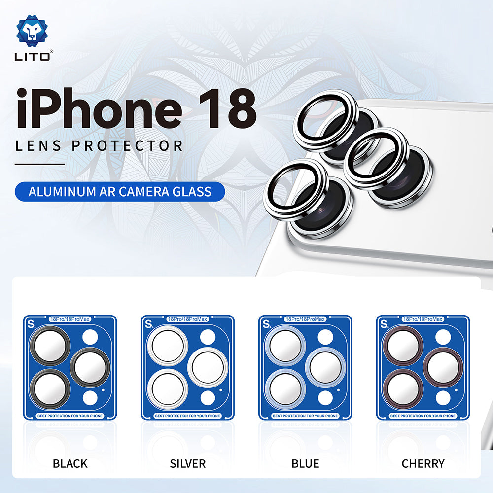 Zaštitna folija za stražnju kameru Lito S+ za Apple iPhone 18 Pro / 18 Pro Max, Kaljeno staklo, Plava