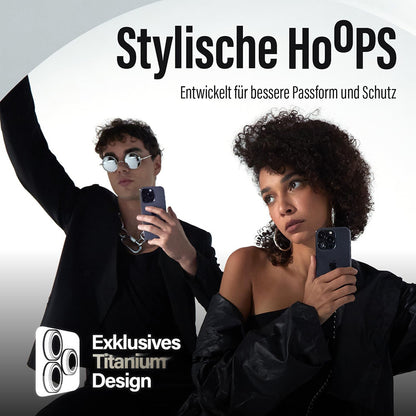 Zaštitna folija za stražnju kameru PanzerGlass Hoops Glitter za Apple iPhone 17 / 16 Plus / 16, Kaljeno staklo, Zlatna