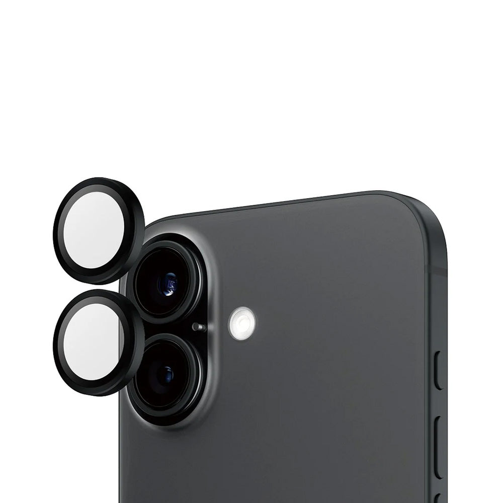 Zaštitna folija za stražnju kameru PanzerGlass Hoops za Apple iPhone 16 Plus / 16, Kaljeno staklo, Crna