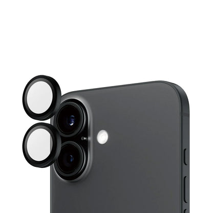 Zaštitna folija za stražnju kameru PanzerGlass Hoops za Apple iPhone 16 Plus / 16, Kaljeno staklo, Crna
