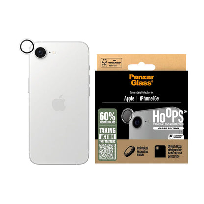 Zaštitna folija za stražnju kameru PanzerGlass Hoops za Apple iPhone 16e, Kaljeno staklo, Prozirno