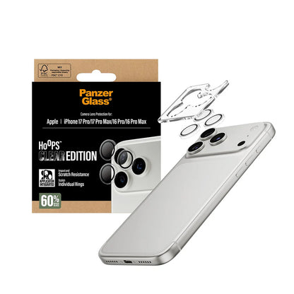 Zaštitna folija za stražnju kameru PanzerGlass Hoops za Apple iPhone 17 Pro, Kaljeno staklo, Prozirno