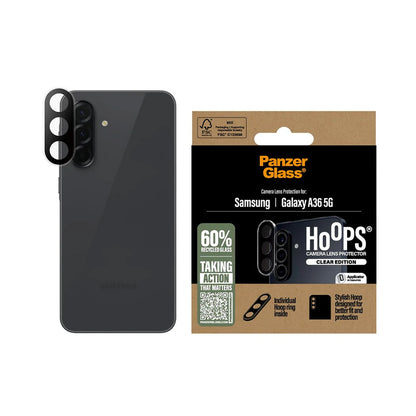 Zaštitna folija za stražnju kameru PanzerGlass Hoops za Samsung Galaxy A36 A366, Kaljeno staklo, Prozirno