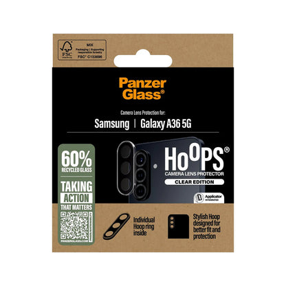 Zaštitna folija za stražnju kameru PanzerGlass Hoops za Samsung Galaxy A36 A366, Kaljeno staklo, Prozirno