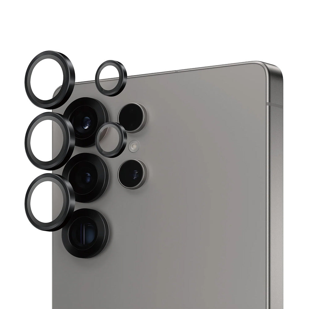 Zaštitna folija za stražnju kameru PanzerGlass Hoops za Samsung Galaxy S25 Ultra S938, Kaljeno staklo, Crna