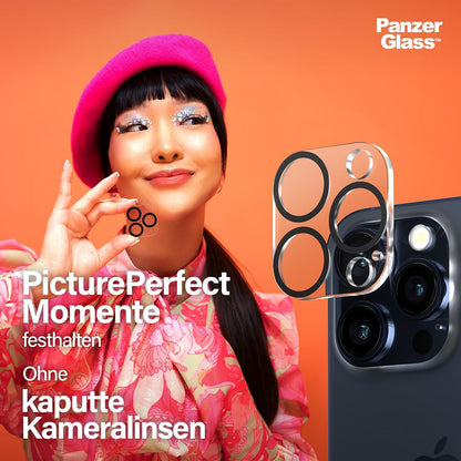 Zaštitna folija za stražnju kameru PanzerGlass PicturePerfect za Apple iPhone 16 Pro Max / 16 Pro, Kaljeno staklo, Prozirno