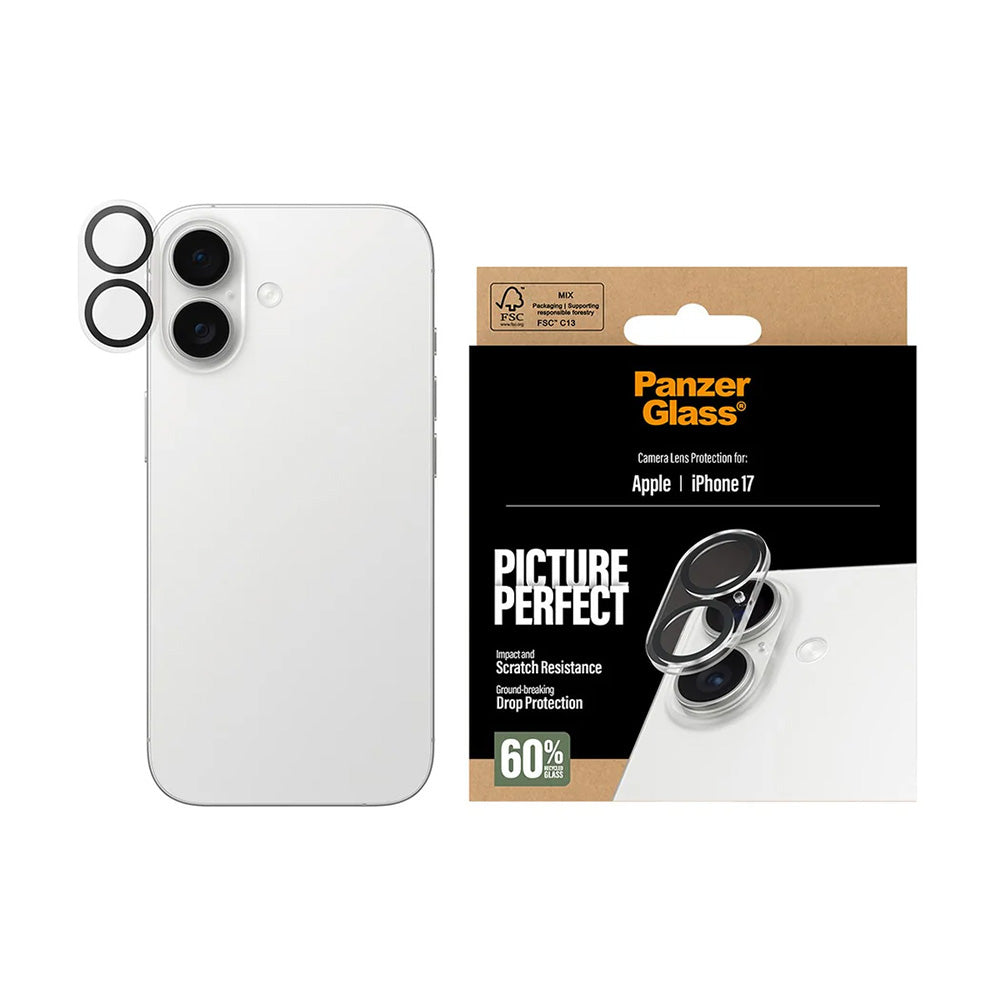 Zaštitna folija za stražnju kameru PanzerGlass PicturePerfect za Apple iPhone 17, Kaljeno staklo, Prozirno