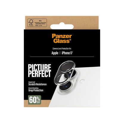 Zaštitna folija za stražnju kameru PanzerGlass PicturePerfect za Apple iPhone 17, Kaljeno staklo, Prozirno