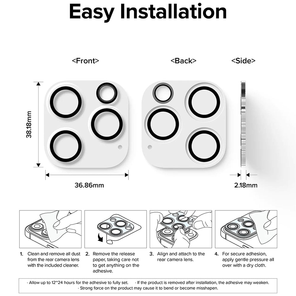 Zaštitna folija za stražnju kameru Ringke za Apple iPhone 15 Pro Max, Kaljeno staklo, Set 2 komada, Prozirna