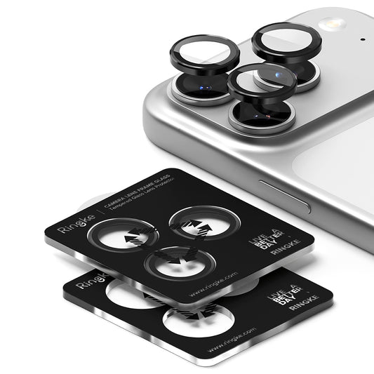 Zaštitna folija za stražnju kameru Ringke za Apple iPhone 17 Pro Max / 17 Pro, Kaljeno staklo, Crna