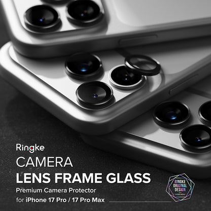 Zaštitna folija za stražnju kameru Ringke za Apple iPhone 17 Pro Max / 17 Pro, Kaljeno staklo, Crna