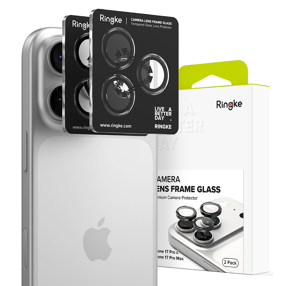 Zaštitna folija za stražnju kameru Ringke za Apple iPhone 17 Pro Max / 17 Pro, Kaljeno staklo, Crna