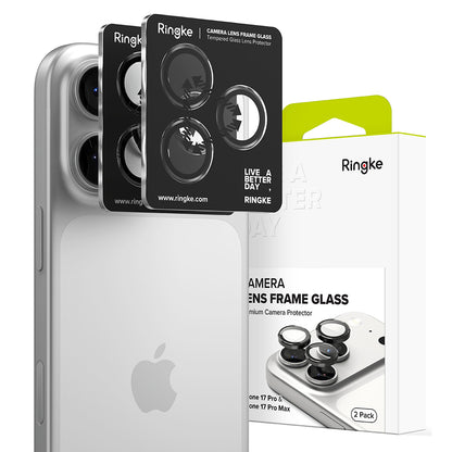 Zaštitna folija za stražnju kameru Ringke za Apple iPhone 17 Pro Max / 17 Pro, Kaljeno staklo, Crna