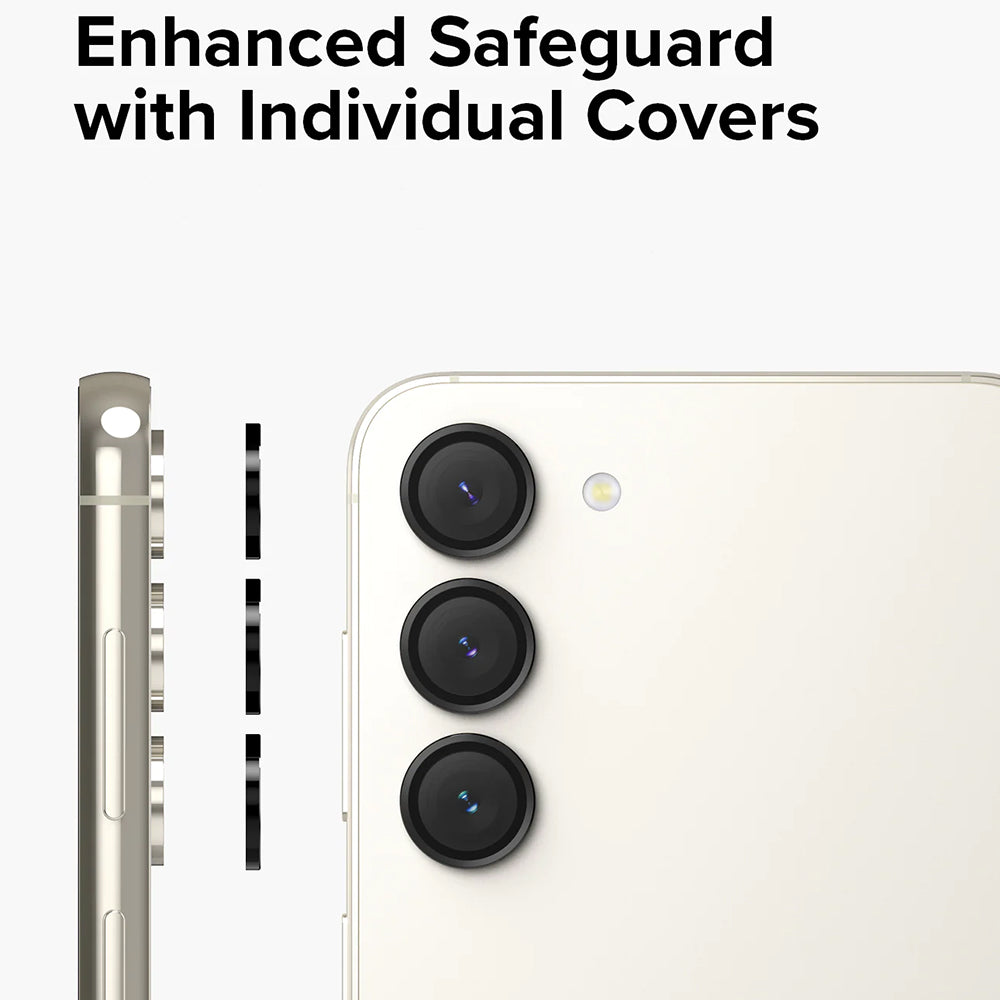 Folija za zaštitu stražnje kamere Ringke za Samsung Galaxy S23+ S916 / S23 S911, Kaljeno staklo, Crna