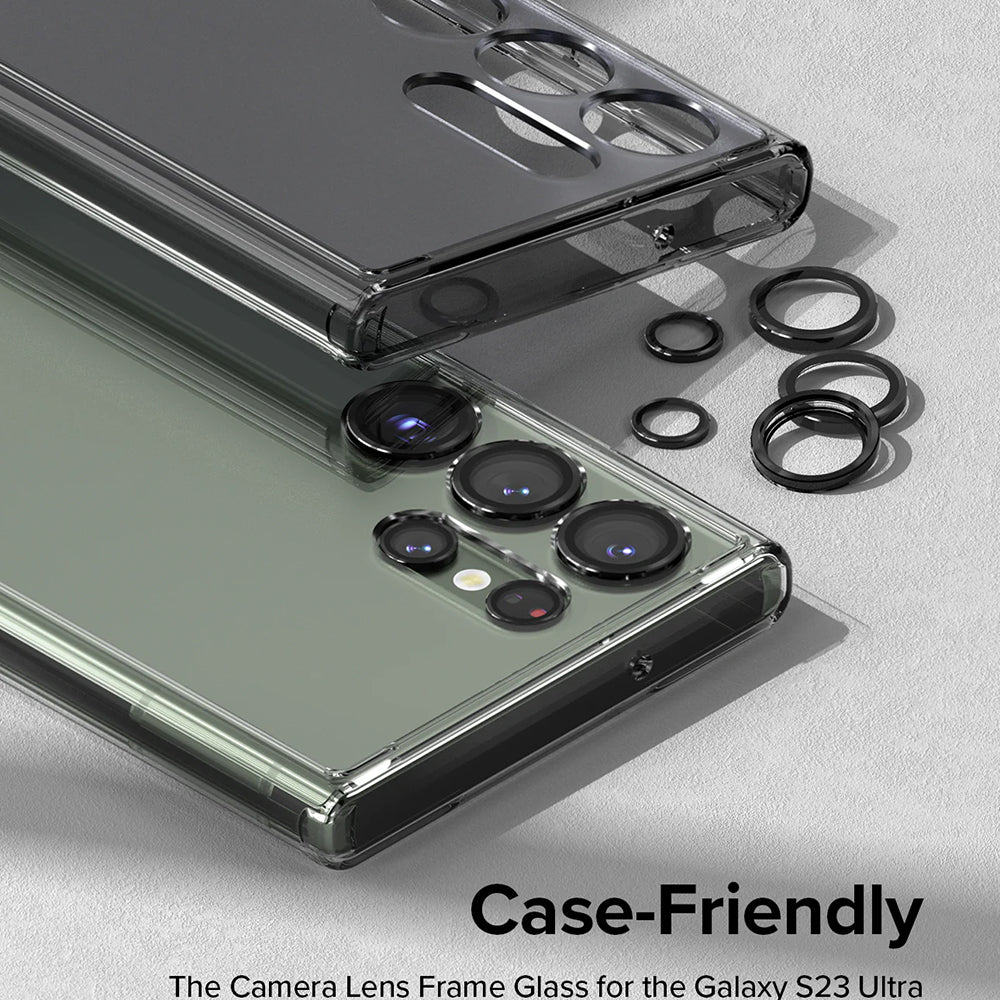 Zaštitna folija za stražnju kameru Ringke za Samsung Galaxy S23 Ultra S918, Kaljeno staklo, Crna