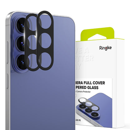 Zaštitna folija za stražnju kameru Ringke za Samsung Galaxy S26 FE S741, Kaljeno staklo, Set od 2 komada, Crna