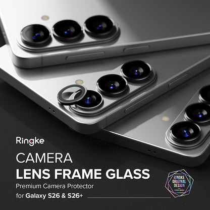 Zaštitna folija za stražnju kameru Ringke za Samsung Galaxy S26 Plus S947 / S26, Kaljeno staklo, Set od 2 komada, Crna