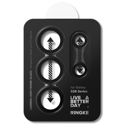 Zaštitna folija za stražnju kameru Ringke za Samsung Galaxy S26 Ultra S948, Kaljeno staklo, Set od 2 komada, Crna