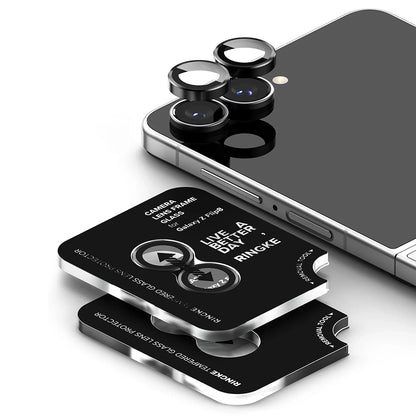 Zaštitna folija za stražnju kameru Ringke za Samsung Galaxy Z Flip8 F776, kaljeno staklo, set od 2 komada, crna