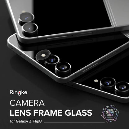 Zaštitna folija za stražnju kameru Ringke za Samsung Galaxy Z Flip8 F776, kaljeno staklo, set od 2 komada, crna