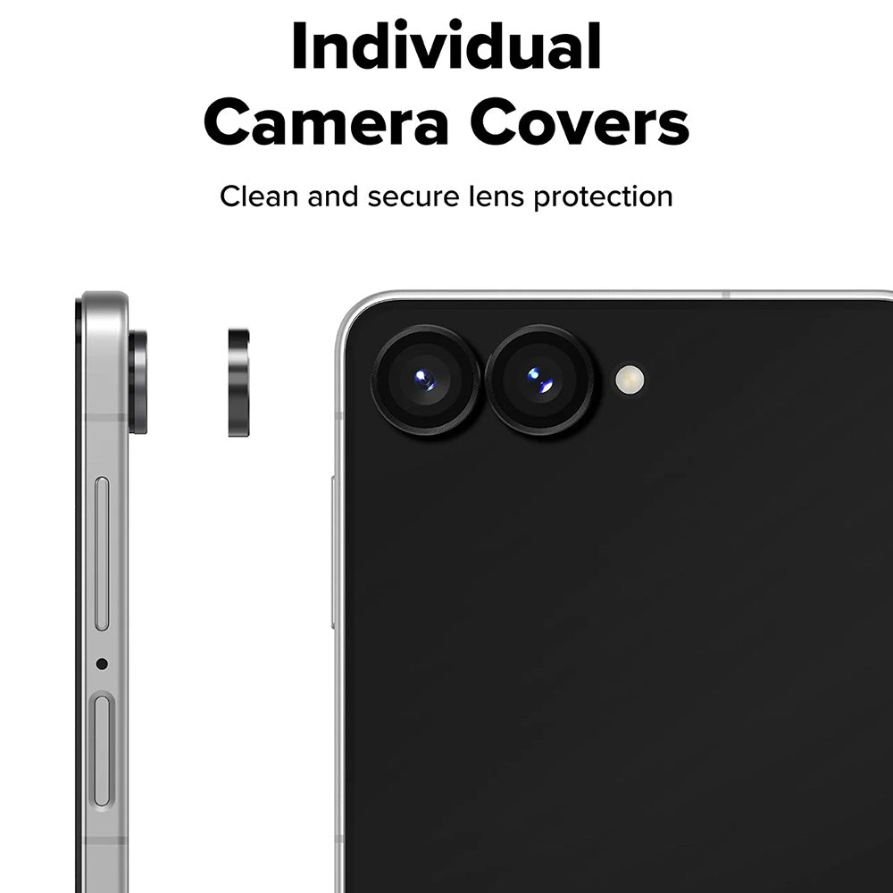 Zaštitna folija za stražnju kameru Ringke za Samsung Galaxy Z Flip8 F776, kaljeno staklo, set od 2 komada, crna