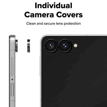 Zaštitna folija za stražnju kameru Ringke za Samsung Galaxy Z Flip8 F776, kaljeno staklo, set od 2 komada, crna