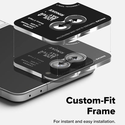 Zaštitna folija za stražnju kameru Ringke za Samsung Galaxy Z Flip8 F776, kaljeno staklo, set od 2 komada, crna