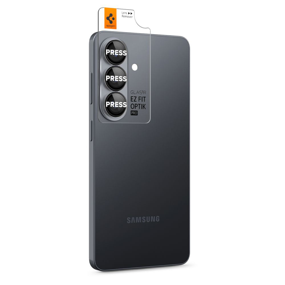 Zaštitna folija za stražnju kameru Spigen GlastR EZ FIT Optik Pro HD za Samsung Galaxy S26 S942, Kaljeno staklo, Set od 2 komada, Crna AGL11099