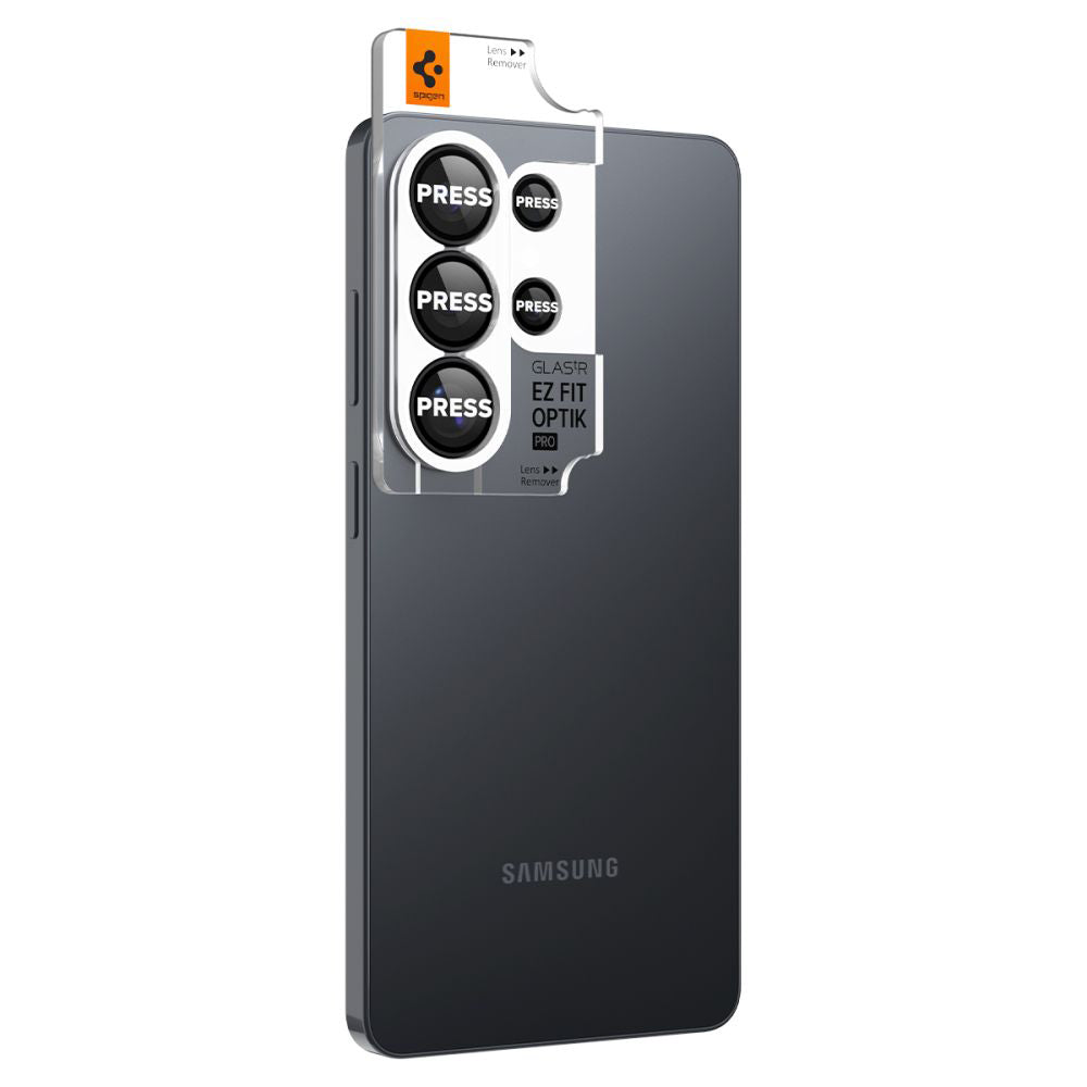 Zaštitna folija za stražnju kameru Spigen GlastR EZ FIT Optik Pro HD za Samsung Galaxy S26 Ultra S948, Kaljeno staklo, Set od 2 komada, Crna