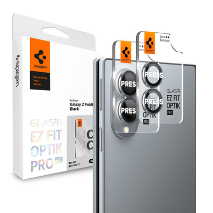 Zaštitna folija za stražnju kameru Spigen GlastR EZ FIT Optik Pro HD za Samsung Galaxy Z Fold8 F971, Kaljeno staklo, Set od 2 komada, Crna AGL11944