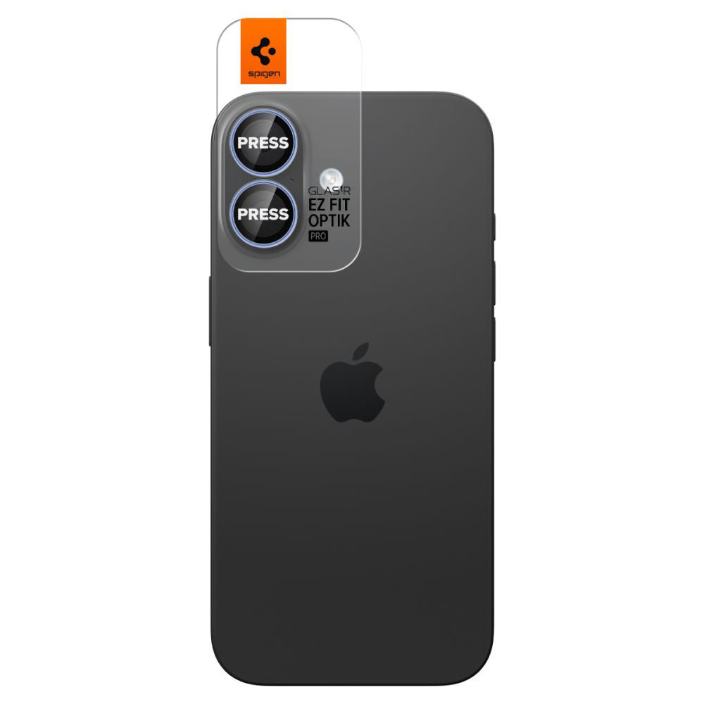 Zaštitna folija za stražnju kameru Spigen GlastR EZ FIT Optik Pro za Apple iPhone 17 / 16 Plus / 16, Kaljeno staklo, Set od 2 komada, Plava